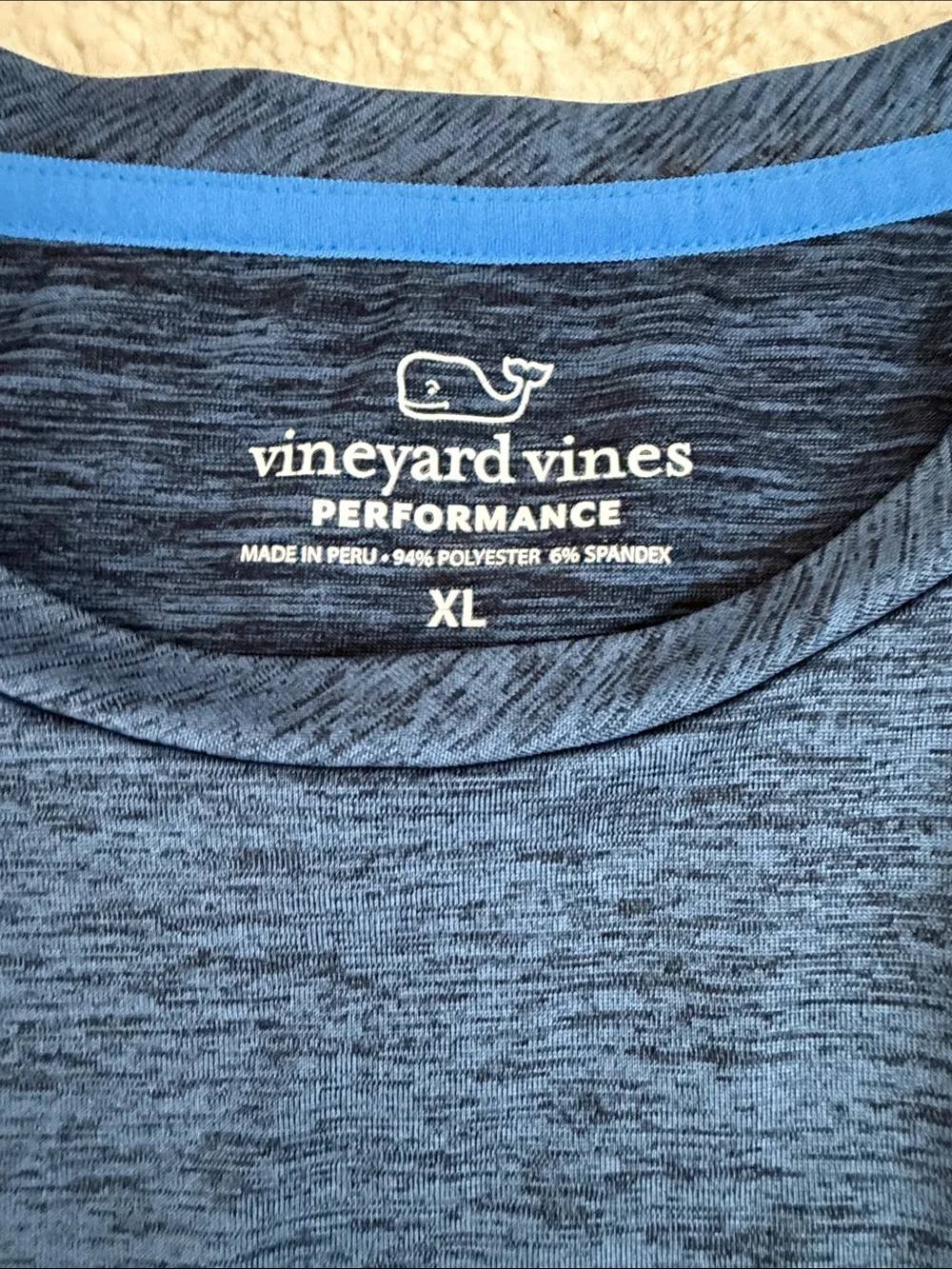 Vineyard Vines Heather Navy Long Sleeve Rash Guard with Mint Logo